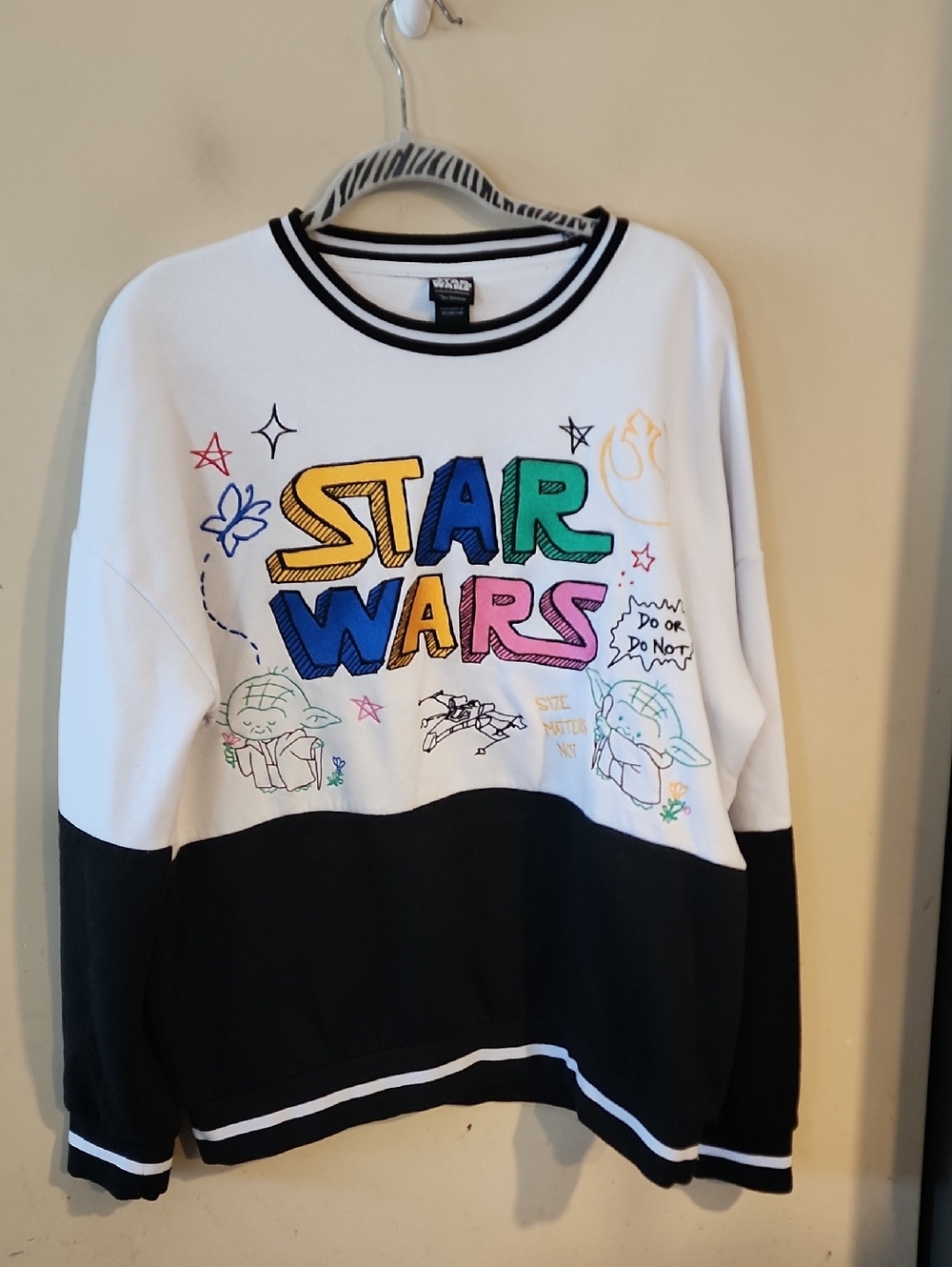 Star Wars White & Black Ringer Crewneck Tee